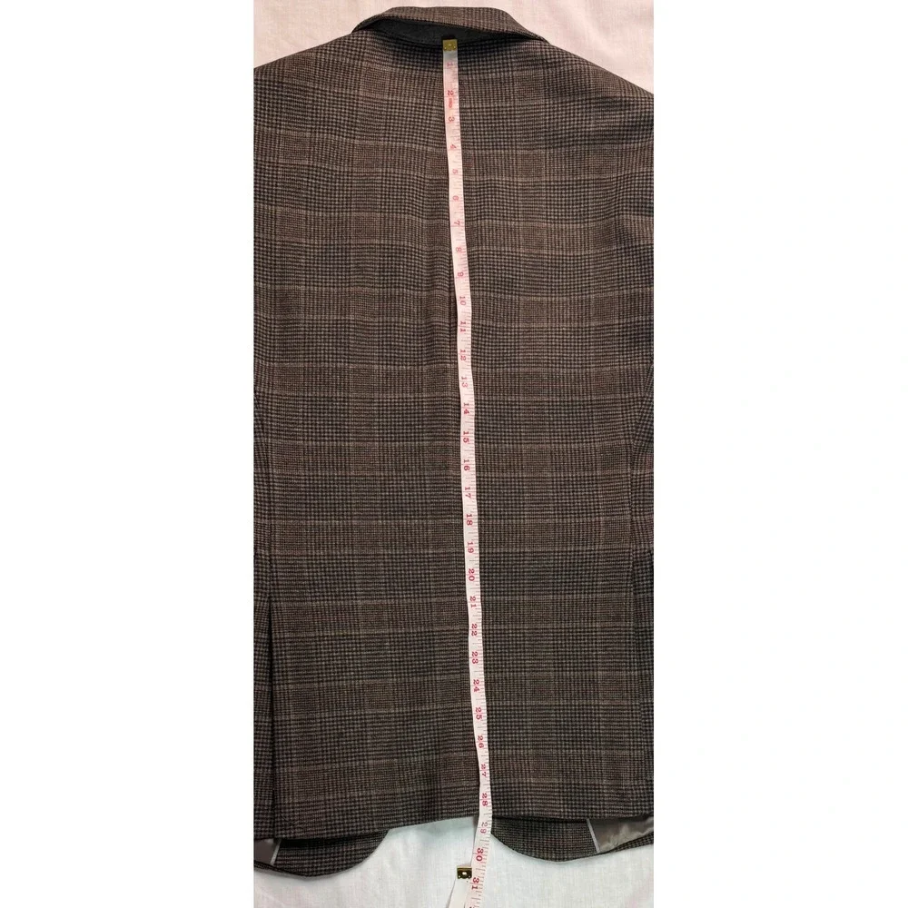 JF J.Ferrar Mens Slim Fit Glen Plaid Sport Coat Blazer Brown Multi 36R NEW